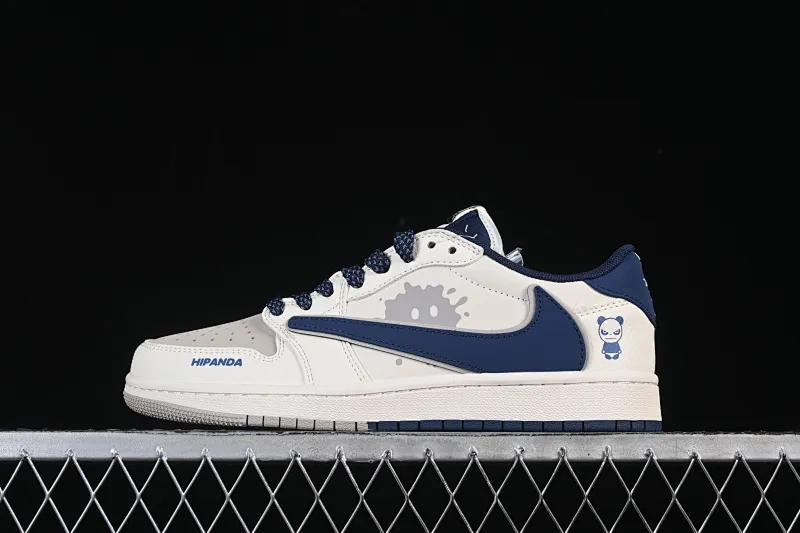 All categories Air Jordan Jordan series basketball shoes Air Jordan 1 Low high-end customized low-top sneakers Travis Scott x Fragment Design x Air Jordan 1 Low OG SP AJ1 Joe 1 violent bear joint milk white gray blue low-top cultural casual sneakers XD0798-310